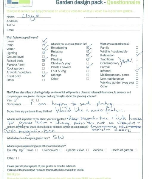 Garden Design Questionnaires For Clients garden design questionnaire in decor Garden Design Questionnaires For Clients garden design questionnaire in decor